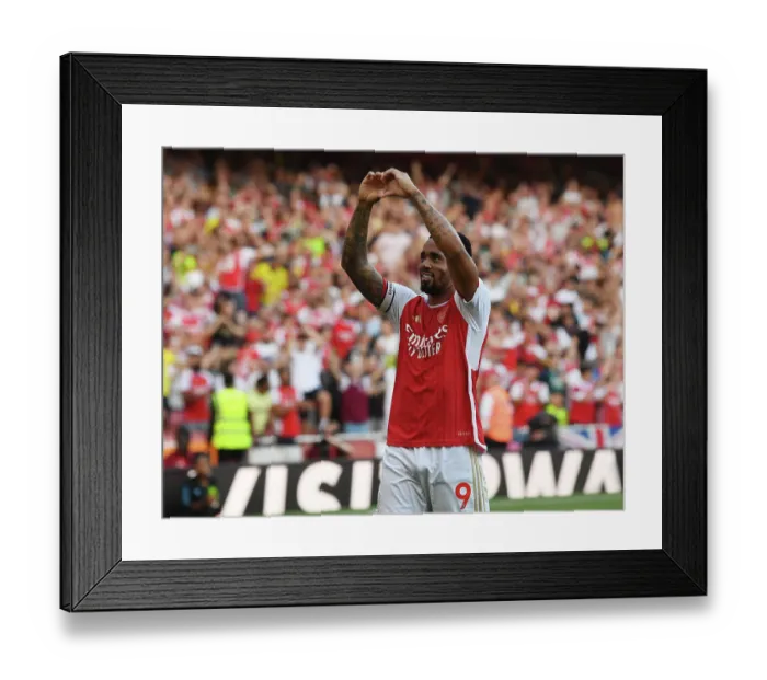 Framed Print : Gabriel Jesus Hat-Trick: Thrilling Arsenal Comeback Against Manchester United in the 2023-24 Premier League