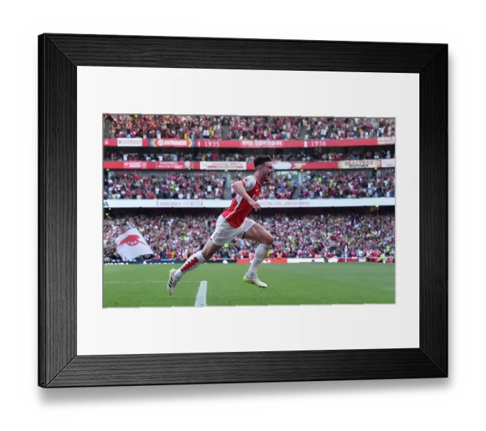 Framed Print : Rice's Stunner: Arsenal's Triumph over Manchester United (2023-24)