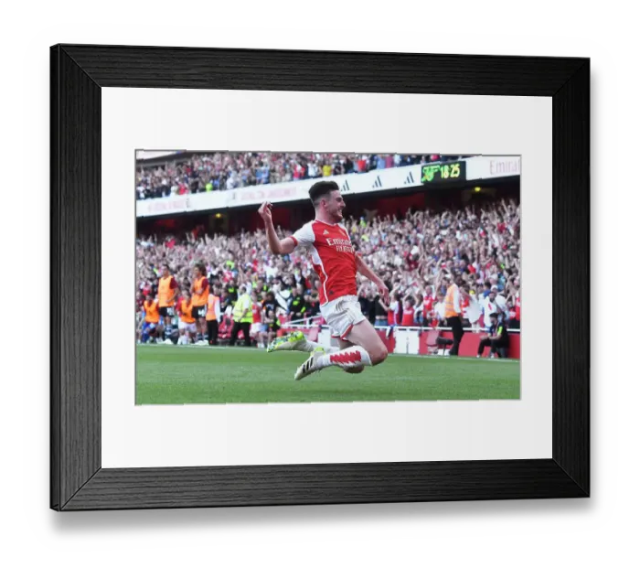 Framed Print : Arsenal vs Manchester United: Declan Rice Scores the Second Goal (2023-24)