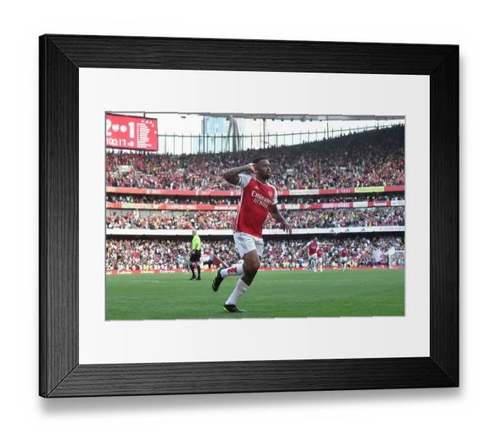 Framed Print : Arsenal's Gabriel Jesus Scores Third Goal Against Manchester United in 2023-24 Premier League