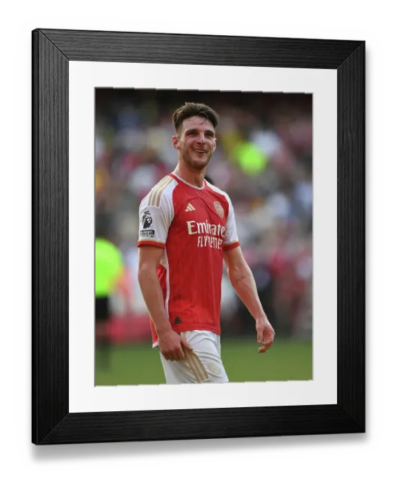 Framed Print : Arsenal's Premier League Triumph over Manchester United: Declan Rice's Euphoric Celebration (2023-24) Framed Print : Arsenal's Premier League Triumph over Manchester United: Declan Rice's Euphoric Celebration (2023-24)