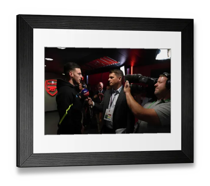Framed Print : Arsenal's Declan Rice Pre-Match Press Conference: Arsenal FC vs Manchester United (2023-24)