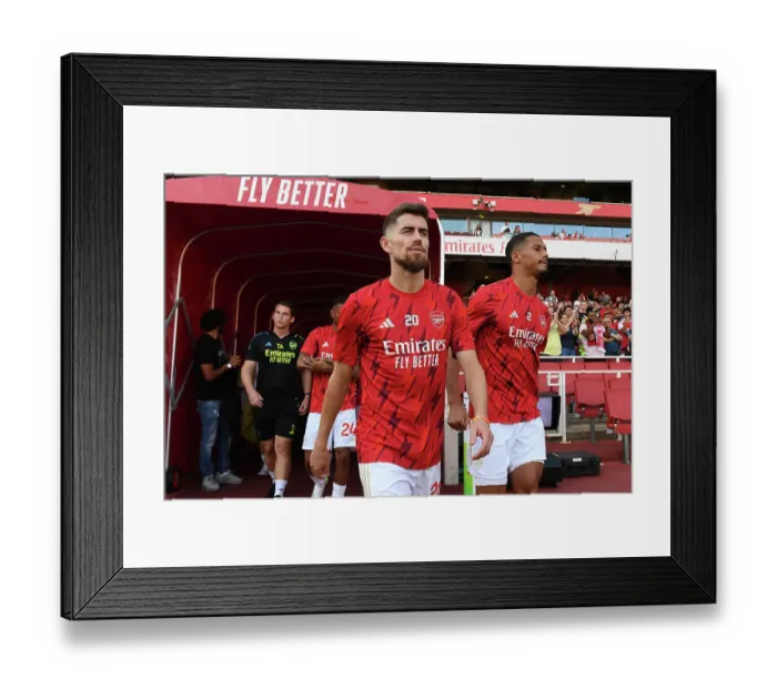 Framed Print : Arsenal vs Manchester United: Jorginho's Intense Stare-Down at the Emirates Stadium (2023-24)