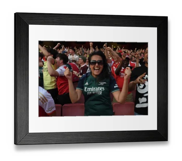 Framed Print : Arsenal's Unforgettable Victory: The Euphoria of the Second Goal Against Manchester United (2023-24)