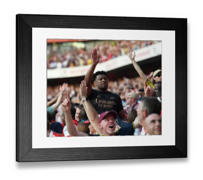 Framed Print : Arsenal Triumph: Fans Euphoria vs Manchester United, Premier League 2023-24 Framed Print : Arsenal Triumph: Fans Euphoria vs Manchester United, Premier League 2023-24