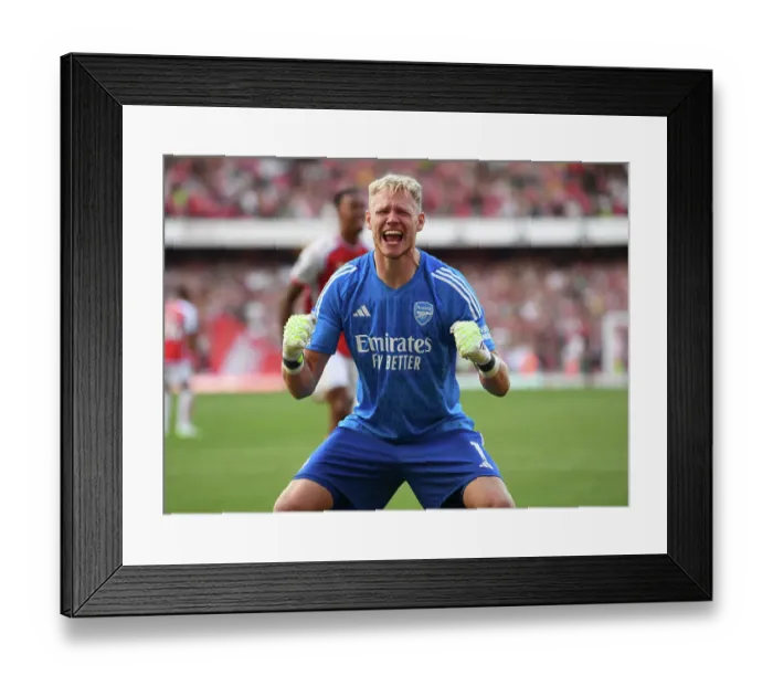 Framed Print : Arsenal Celebrates Thrilling Victory Over Manchester United in the 2023-24 Premier League Season