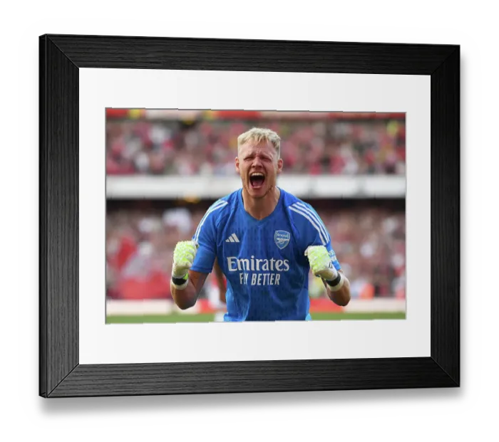 Framed Print : Arsenal Celebrate Victory Over Manchester United in 2023-24 Premier League