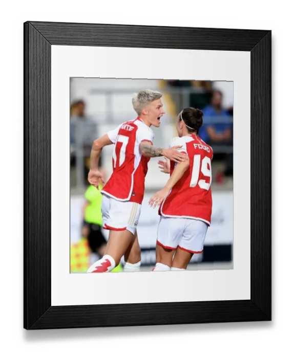 Framed Print : Arsenal Women's Victory: Lina Hurtig Scores Second Goal Against Linkopings FC in UEFA Women's Champions League