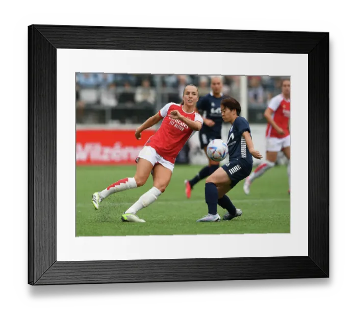 Framed Print : Arsenal Women Face Off Against Linkopings FC in UEFA Champions League Clash