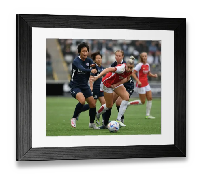 Framed Print : Arsenal's Alessia Russo Faces Off Against Soari Takarada in UEFA Champions League Clash Framed Print : Arsenal's Alessia Russo Faces Off Against Soari Takarada in UEFA Champions League Clash