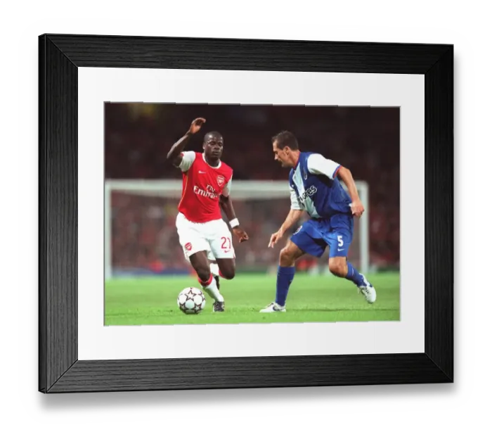 Framed Print : Arsenal's Eboue and Costa Clash in Champions League: Arsenal 2-0 FC Porto, Group G, Emirates Stadium, 2006 Framed Print : Arsenal's Eboue and Costa Clash in Champions League: Arsenal 2-0 FC Porto, Group G, Emirates Stadium, 2006