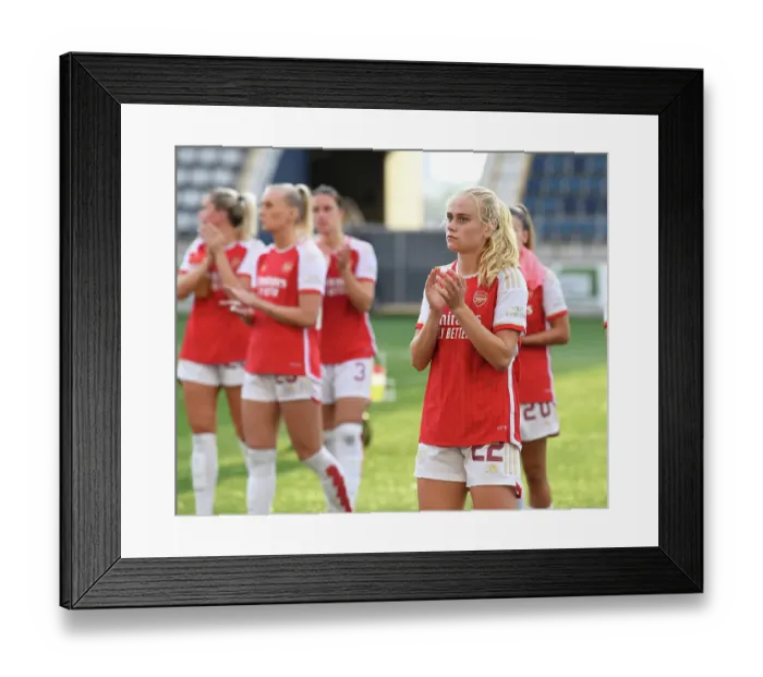 Framed Print : Arsenal Women Triumph in UEFA Champions League Match Against Paris FC in Sweden