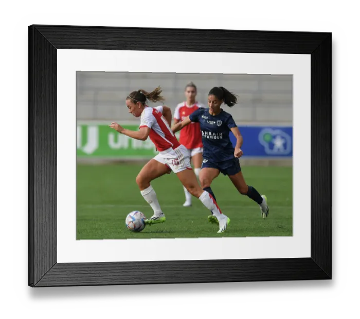 Framed Print : Arsenal vs Paris FC: McCabe vs Mateo - UEFA Champions League Showdown in Sweden