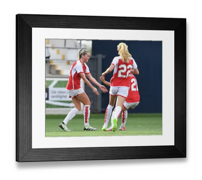 Framed Print : Arsenal Women's UEFA Champions League Victory: Alessia Russo Scores Second Goal Against Paris FC in Sweden (2023-24)
