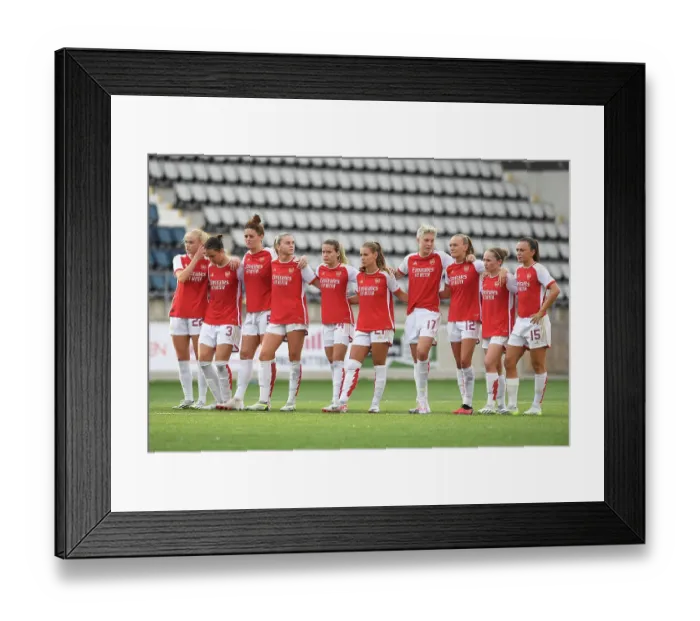Framed Print : Arsenal Women vs Paris FC: Exciting UEFA Champions League Penalty Shootout (2023-24)