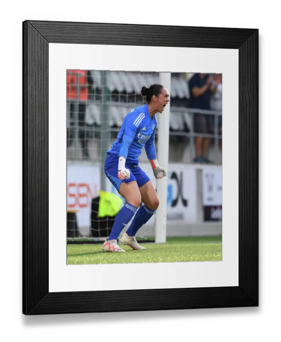 Framed Print : Arsenal Women's Champions League Victory: Manuela Zinsberger's Penalty Save Seals Paris FC Win