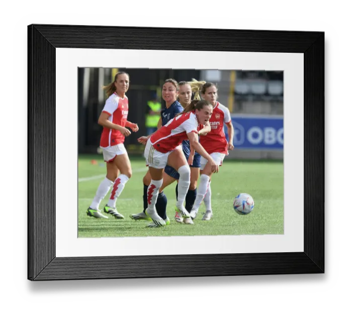 Framed Print : Thiney Fouls Maritz: A Pivotal Moment in Arsenal Women vs Paris FC's UEFA Champions League Clash, Linkoping 2023