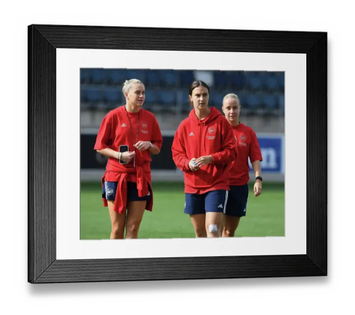 Framed Print : Arsenal Women Face Paris FC in UEFA Champions League Group 3 Match in Sweden