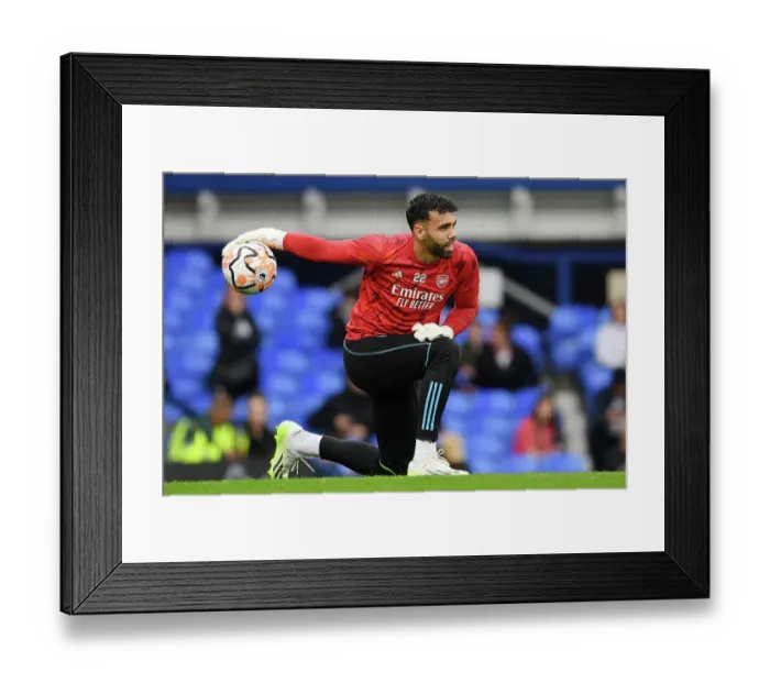 Framed Print : Arsenal's David Raya Prepares for Everton Showdown - Premier League 2023-24