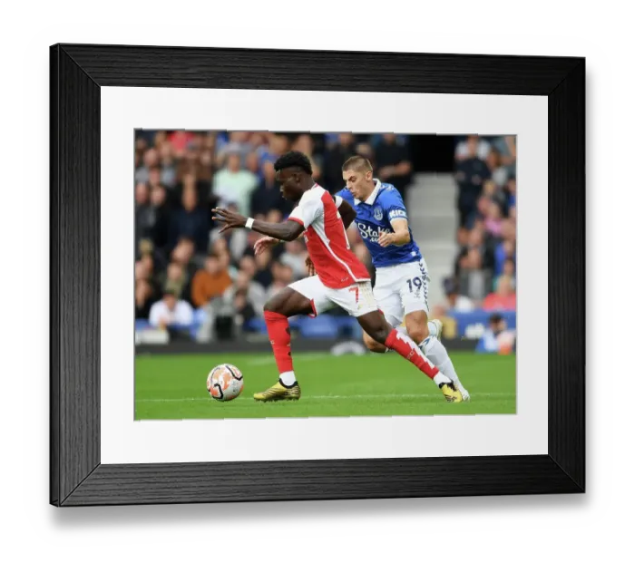 Framed Print : Saka vs. Mykolenko: A Strategic Duel of Football Geniuses in the 2023-24 Everton vs. Arsenal Premier League Clash Framed Print : Saka vs. Mykolenko: A Strategic Duel of Football Geniuses in the 2023-24 Everton vs. Arsenal Premier League Clash