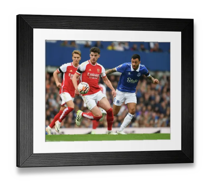 Framed Print : Rice vs McNeil: Everton vs Arsenal, Premier League Showdown (2023-24)