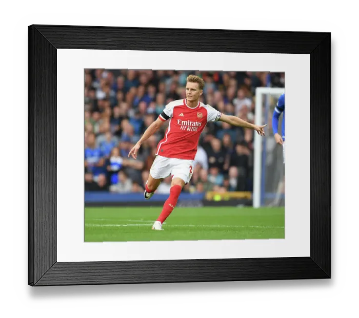 Framed Print : Martin Odegaard in Action: Everton vs Arsenal, Premier League 2023-24 Framed Print : Martin Odegaard in Action: Everton vs Arsenal, Premier League 2023-24