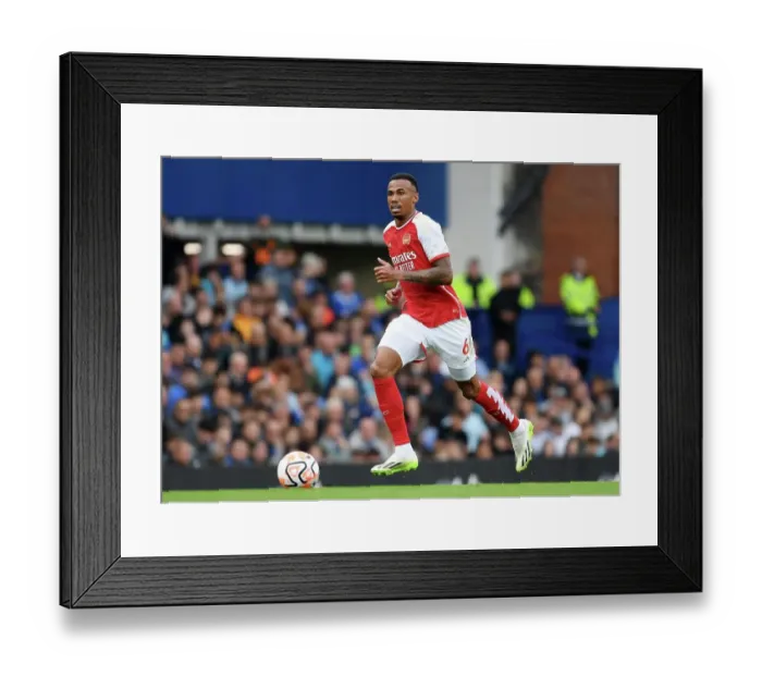 Framed Print : Gabriel's Charging Run: Everton vs. Arsenal, 2023-24 Premier League - Arsenal Star Advances at Goodison Park Framed Print : Gabriel's Charging Run: Everton vs. Arsenal, 2023-24 Premier League - Arsenal Star Advances at Goodison Park