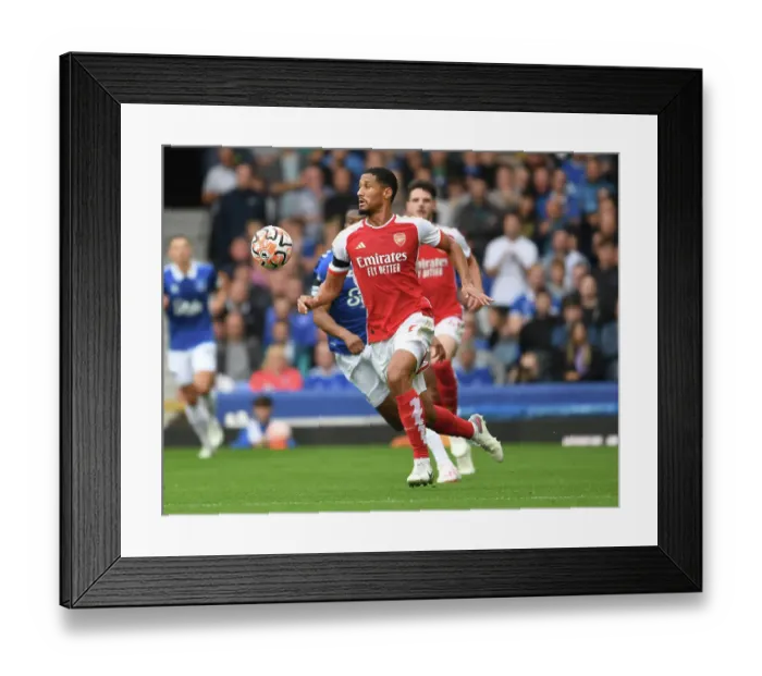 Framed Print : William Saliba at Goodison Park: Everton vs Arsenal, Premier League 2023-24 Framed Print : William Saliba at Goodison Park: Everton vs Arsenal, Premier League 2023-24