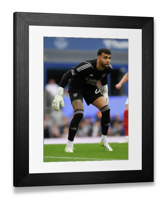 Framed Print : Arsenal's David Raya Focuses at Goodison Park during Everton vs Arsenal (2023-24) Framed Print : Arsenal's David Raya Focuses at Goodison Park during Everton vs Arsenal (2023-24)