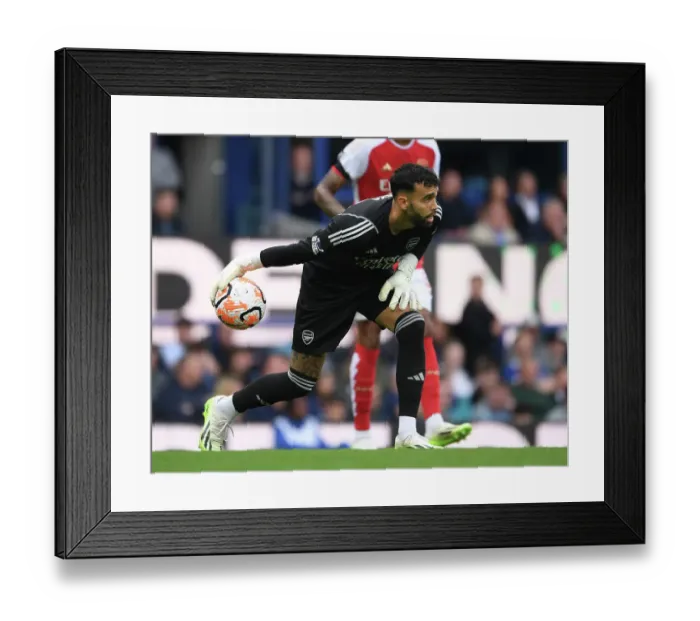 Framed Print : Arsenal's David Raya in Action: Everton vs Arsenal (2023-24 Premier League)