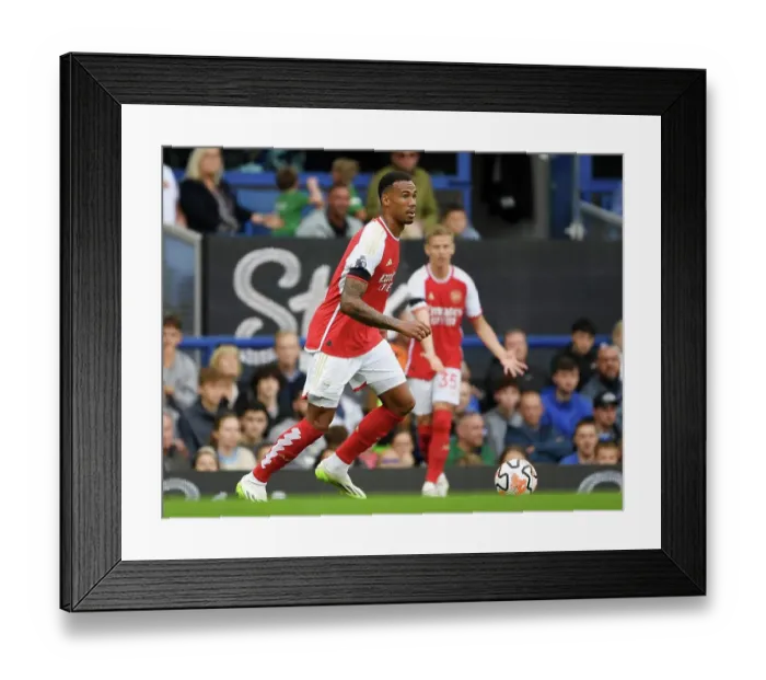 Framed Print : Gabriel's Charging Run: Arsenal's Star Advances at Everton's Goodison Park, Premier League 2023-24 Framed Print : Gabriel's Charging Run: Arsenal's Star Advances at Everton's Goodison Park, Premier League 2023-24