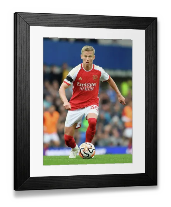 Framed Print : Zinchenko Charges Forward: Everton vs. Arsenal, Premier League 2023-24 Framed Print : Zinchenko Charges Forward: Everton vs. Arsenal, Premier League 2023-24