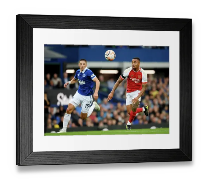 Framed Print : Gabriel Jesus vs Vitaliy Mykolenko: Intense Battle at Goodison Park - Everton vs Arsenal, Premier League 2023-24 Framed Print : Gabriel Jesus vs Vitaliy Mykolenko: Intense Battle at Goodison Park - Everton vs Arsenal, Premier League 2023-24