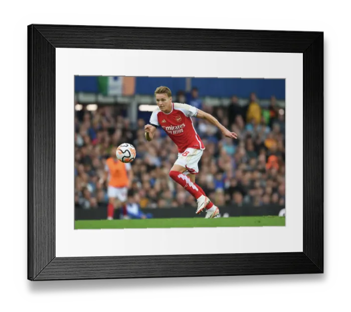 Framed Print : Martin Odegaard in Action: Everton vs Arsenal, Premier League 2023-24 Framed Print : Martin Odegaard in Action: Everton vs Arsenal, Premier League 2023-24
