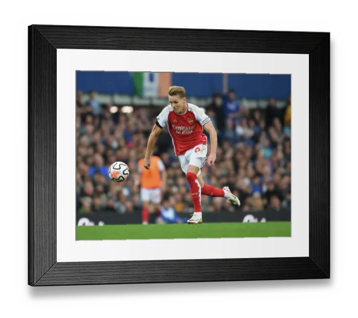 Framed Print : Martin Odegaard in Action: Everton vs Arsenal, Premier League 2023-24 Framed Print : Martin Odegaard in Action: Everton vs Arsenal, Premier League 2023-24