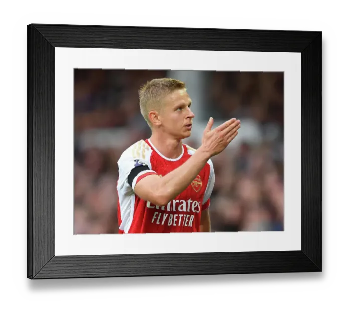 Framed Print : Arsenal's Zinchenko Bids Farewell to Fans Amidst Everton Defeat (2023-24) Framed Print : Arsenal's Zinchenko Bids Farewell to Fans Amidst Everton Defeat (2023-24)