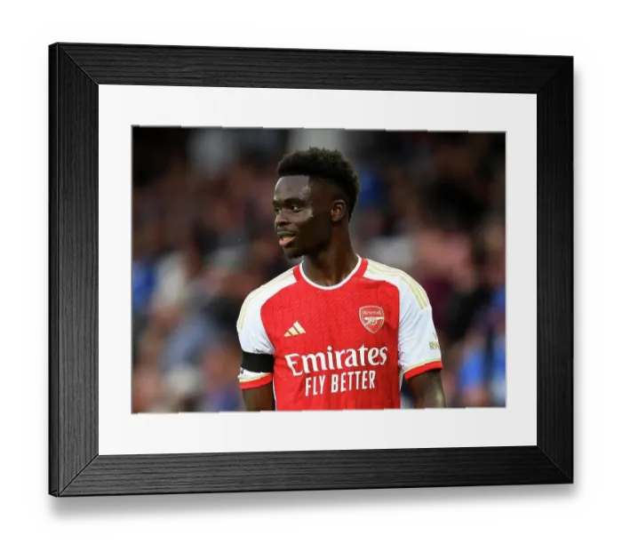 Framed Print : Saka's Focus: Everton vs Arsenal, Premier League 2023-24 Framed Print : Saka's Focus: Everton vs Arsenal, Premier League 2023-24