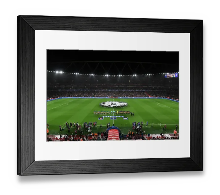 Framed Print : Arsenal vs PSV: Pre-Match Scene at Emirates Stadium - UEFA Champions League 2023 / 24
