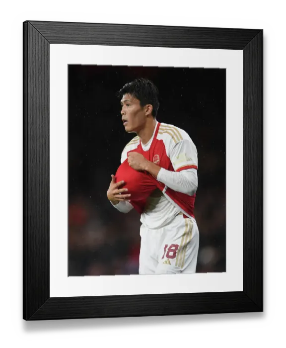 Framed Print : Tomiyasu's Star Performance: Arsenal Triumphs Over PSV Eindhoven in Champions League (2023-24) Framed Print : Tomiyasu's Star Performance: Arsenal Triumphs Over PSV Eindhoven in Champions League (2023-24)
