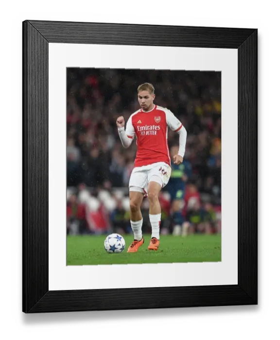 Framed Print : Emile Smith Rowe Shines: Arsenal's Dominant Display against PSV Eindhoven in the Champions League (2023 / 24)