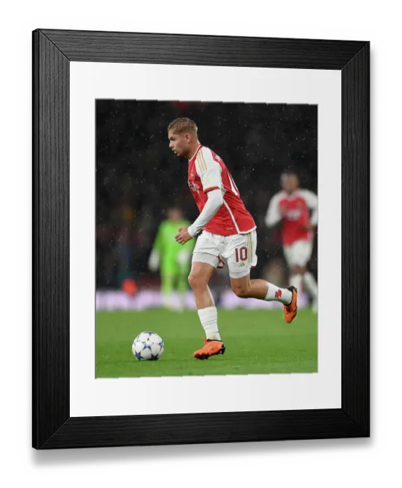 Framed Print : Emile Smith Rowe's Star Performance: Arsenal's Champions League Triumph Over PSV Eindhoven (2023-24)