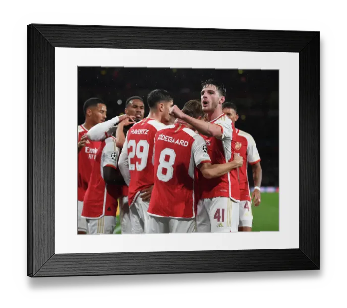 Framed Print : Arsenal Takes the Lead: Declan Rice Scores First Goal in Arsenal FC vs. PSV Eindhoven, UEFA Champions League 2023 / 24 Framed Print : Arsenal Takes the Lead: Declan Rice Scores First Goal in Arsenal FC vs. PSV Eindhoven, UEFA Champions League 2023 / 24