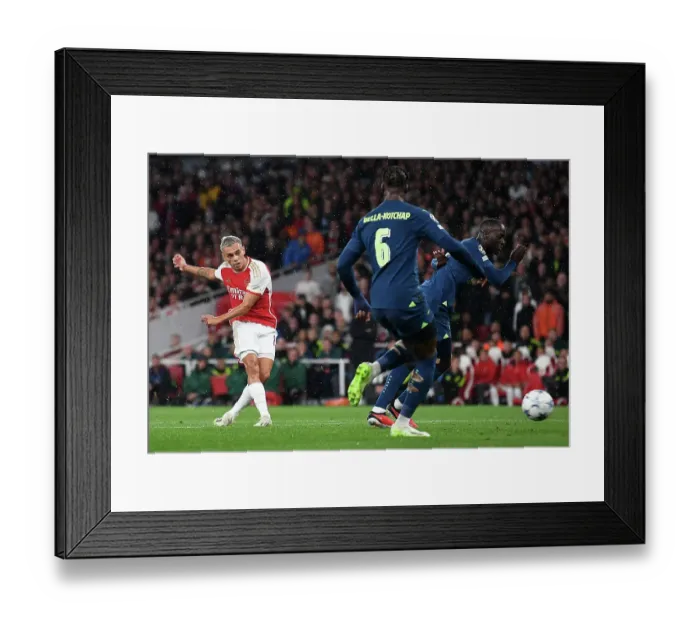 Framed Print : Arsenal Takes a Commanding Lead: Leandro Trossard Scores Second Goal vs. PSV Eindhoven in 2023-24 UEFA Champions League Framed Print : Arsenal Takes a Commanding Lead: Leandro Trossard Scores Second Goal vs. PSV Eindhoven in 2023-24 UEFA Champions League