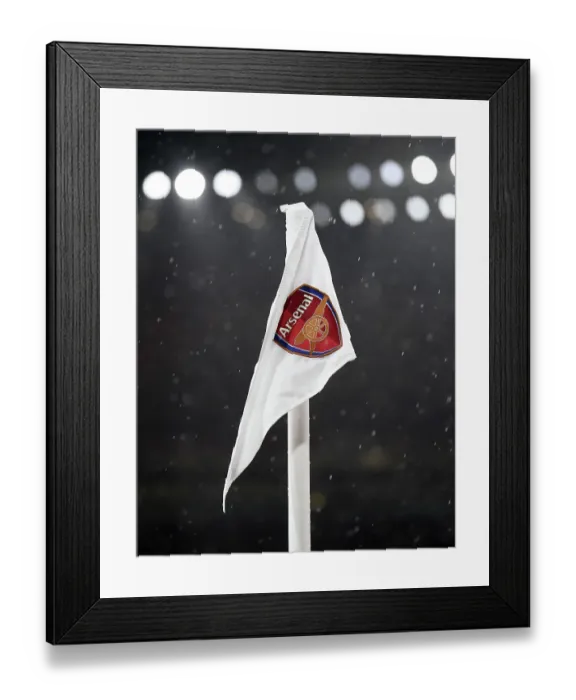Framed Print : Champions League Showdown at Emirates: Arsenal vs PSV Eindhoven - Corner Flag Image (2023 / 24)