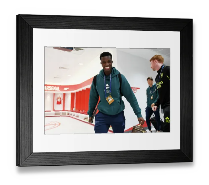 Framed Print : Arsenal's Eddie Nketiah Makes Champions League Debut Against PSV Eindhoven, 2023-24 Framed Print : Arsenal's Eddie Nketiah Makes Champions League Debut Against PSV Eindhoven, 2023-24