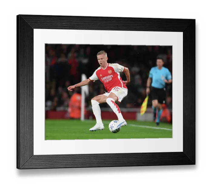 Framed Print : Champions League Showdown: Zinchenko's Battle Against PSV Eindhoven with Arsenal Framed Print : Champions League Showdown: Zinchenko's Battle Against PSV Eindhoven with Arsenal