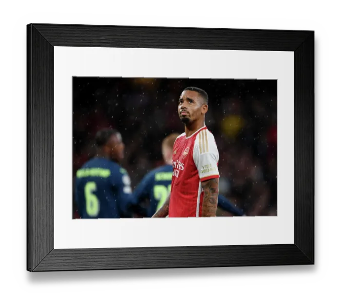 Framed Print : Arsenal FC vs PSV Eindhoven: Group B - UEFA Champions League 2023 / 24: Gabriel Jesus Intense Focus at Emirates Stadium Framed Print : Arsenal FC vs PSV Eindhoven: Group B - UEFA Champions League 2023 / 24: Gabriel Jesus Intense Focus at Emirates Stadium