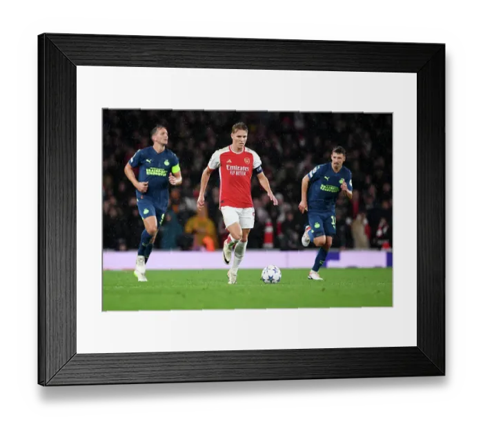 Framed Print : Champions League Clash: Arsenal vs. PSV Eindhoven at Emirates Stadium, 2023 / 24