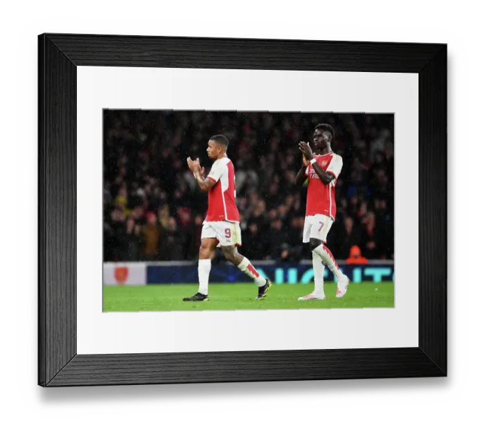 Framed Print : Arsenal FC: Gabriel Jesus and Bukayo Saka Bid Farewell to Adoring Fans vs. PSV Eindhoven, 2023-24