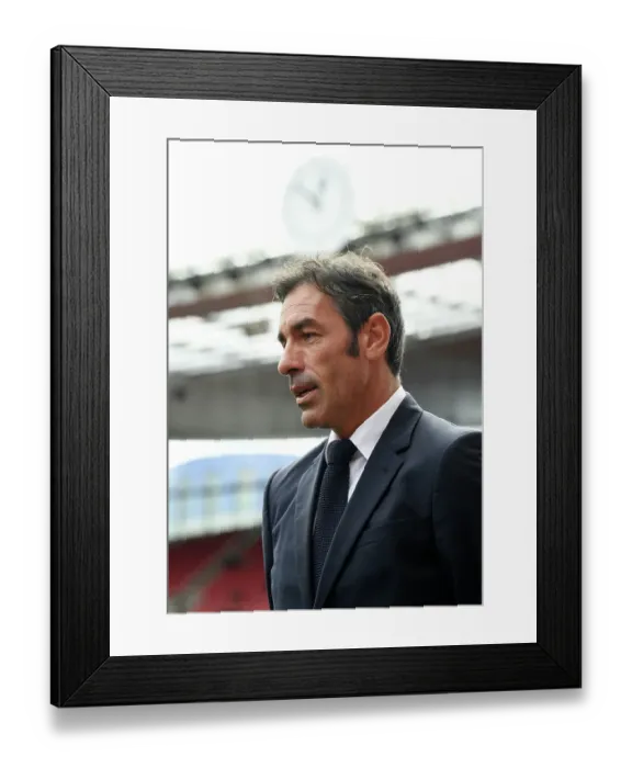 Framed Print : Former Arsenal Star Robert Pires Watches on as Arsenal Takes on Tottenham in the Premier League